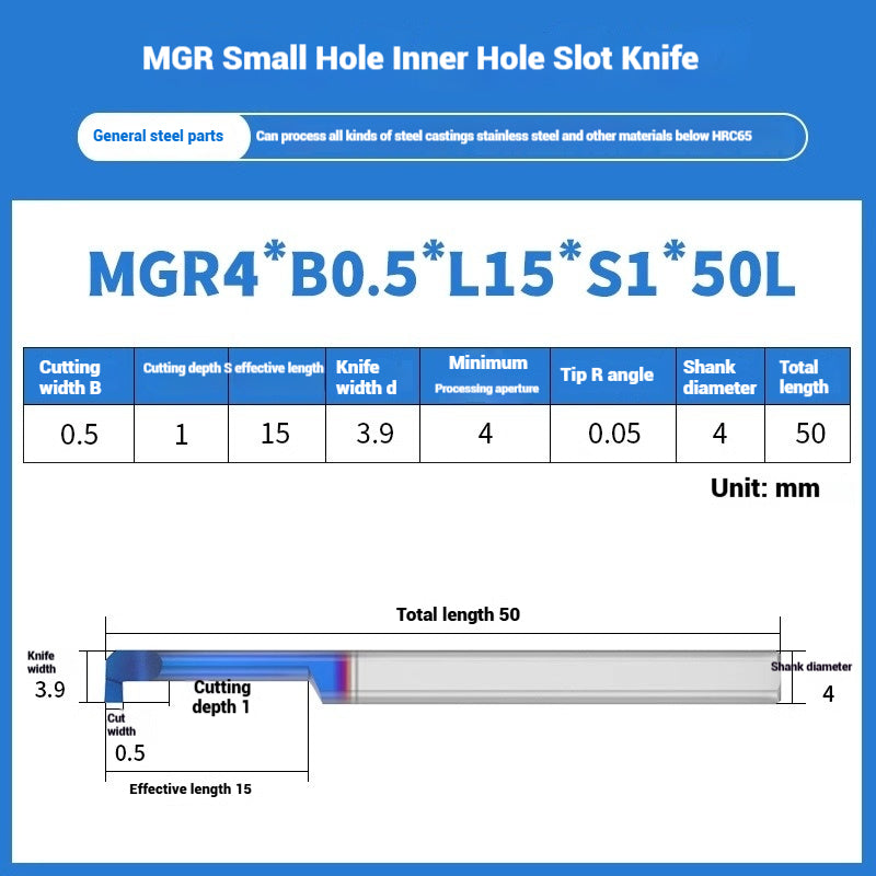 1134-MGR small bore groove cutter wear-resistant micro groove hook cutter CNC tungsten steel alloy small bore cutting groove turning tool Shandong Denso Pricision Tools Co.,Ltd.